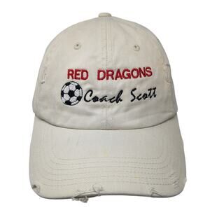 Red Dragons Coach Scott Baseball Cap Beige One Size Distressed District Threads